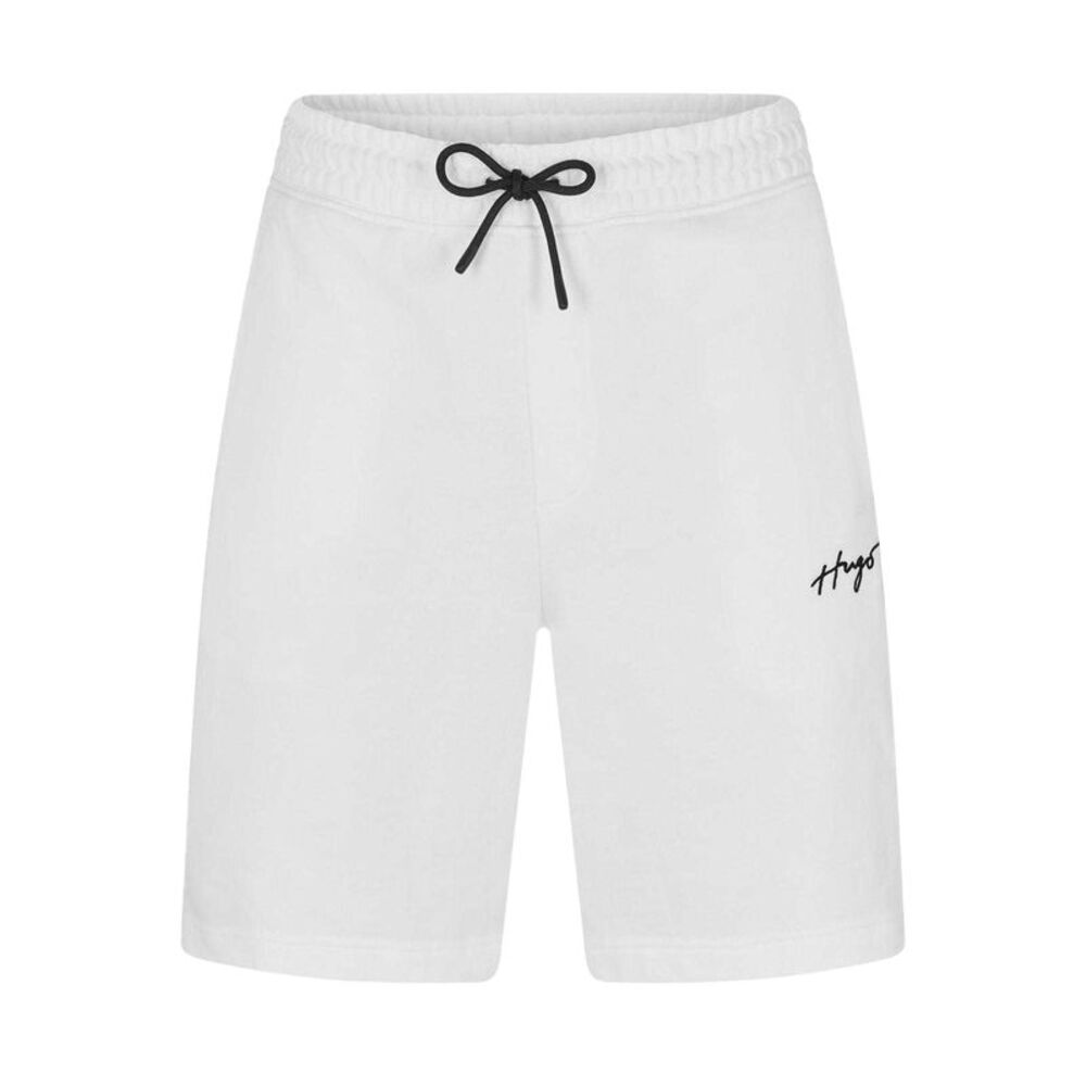 Hugo Mens Embroidered Logo Relaxed Fit Shorts / White